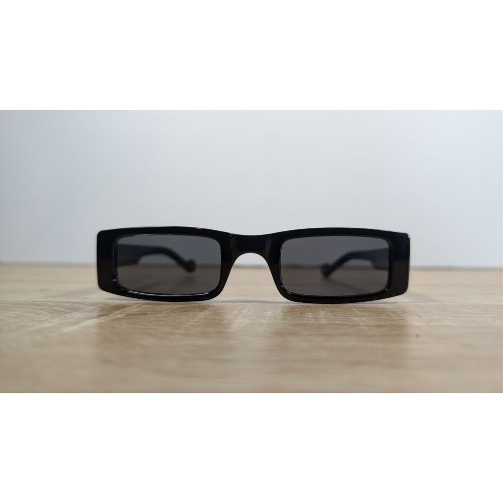 Black Rectangular Y2K Sunglasses Slim Narrow 90s Style 58mm